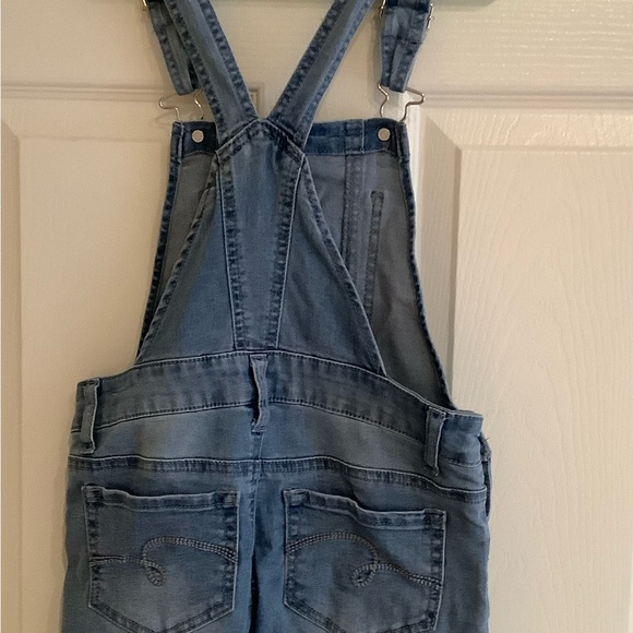 Girls Justice Blue Denim Overalls - Picture 6 of 8